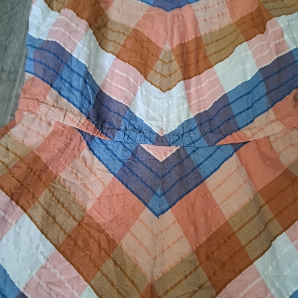 LL BEAN SIGNATURE plaid lightweight cotton lyocell fully lined sundress Boho 6 - Picture 3 of 7